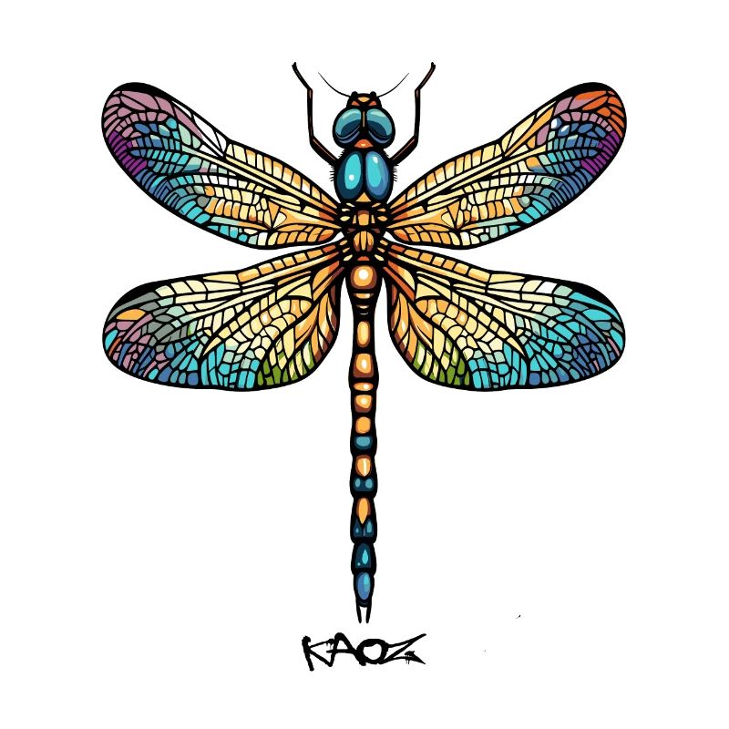 Une libellule colorée