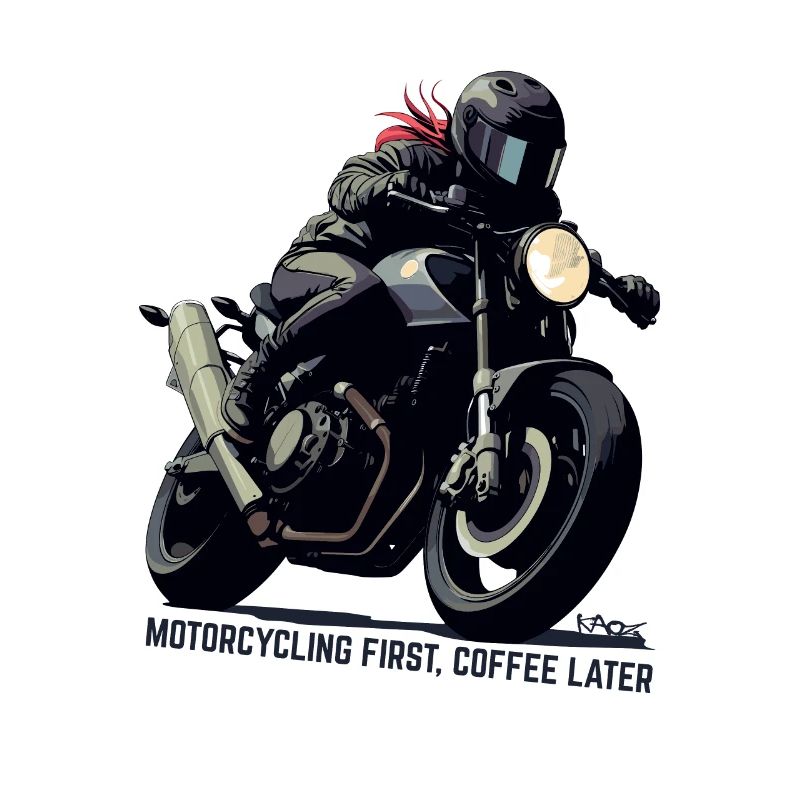 Motorcycling first, coffee later