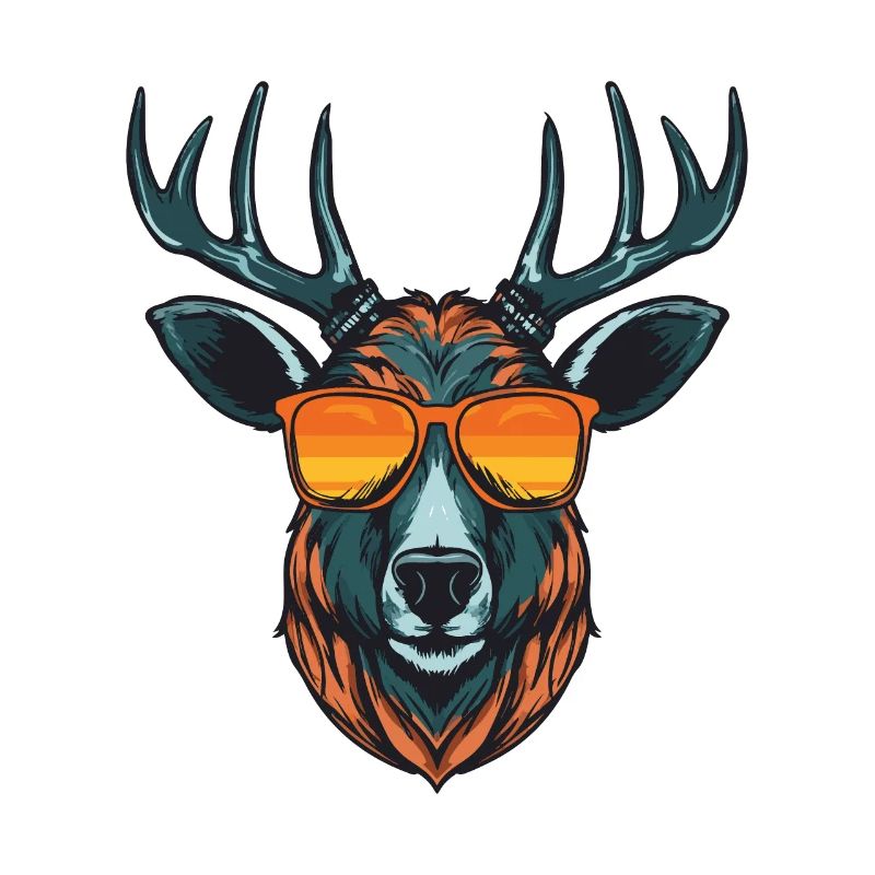 Deer Head Portrait Cool