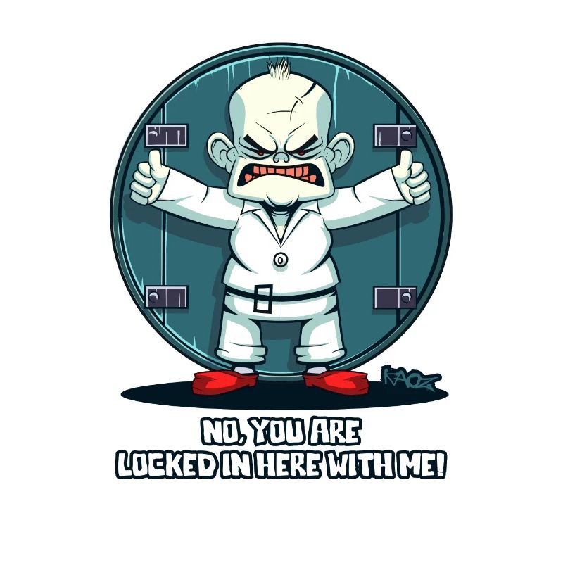 Ihr seid mit mir eingesperrt, ein Wahnsinniger Typ