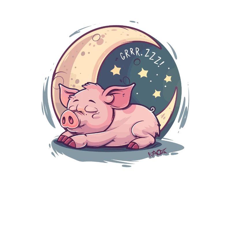Stars, moon and a sleeping pig