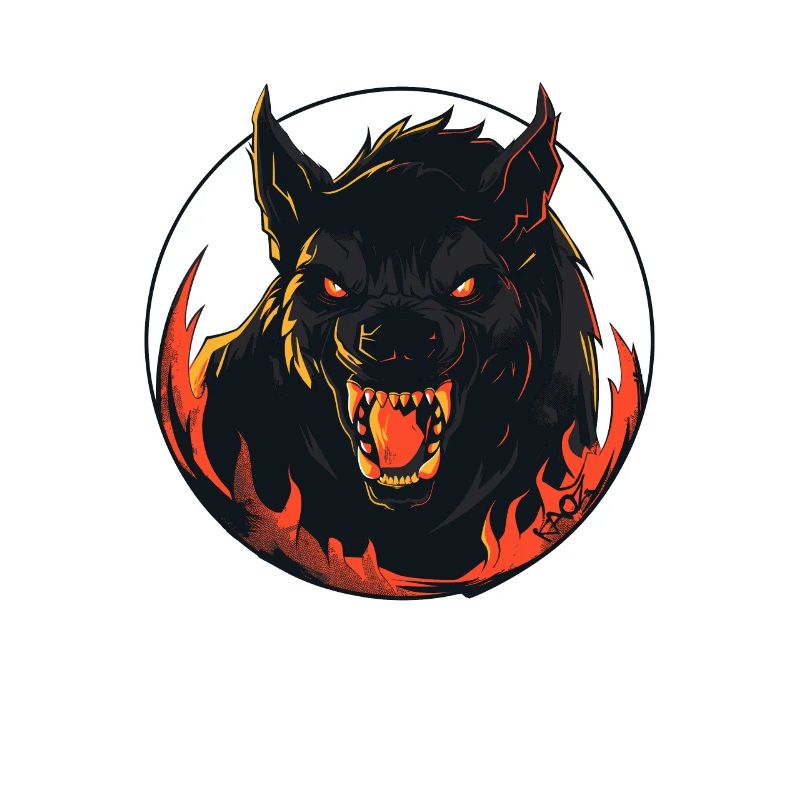 Terrifying evil werewolf from hell