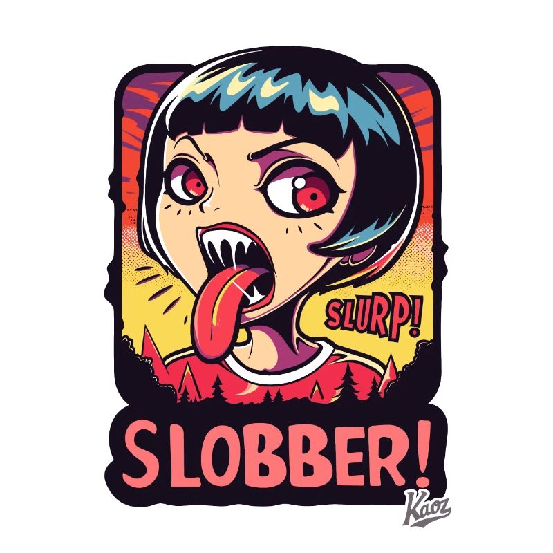 Cartoon eines Frechen Emo-Zombie-Mädchen