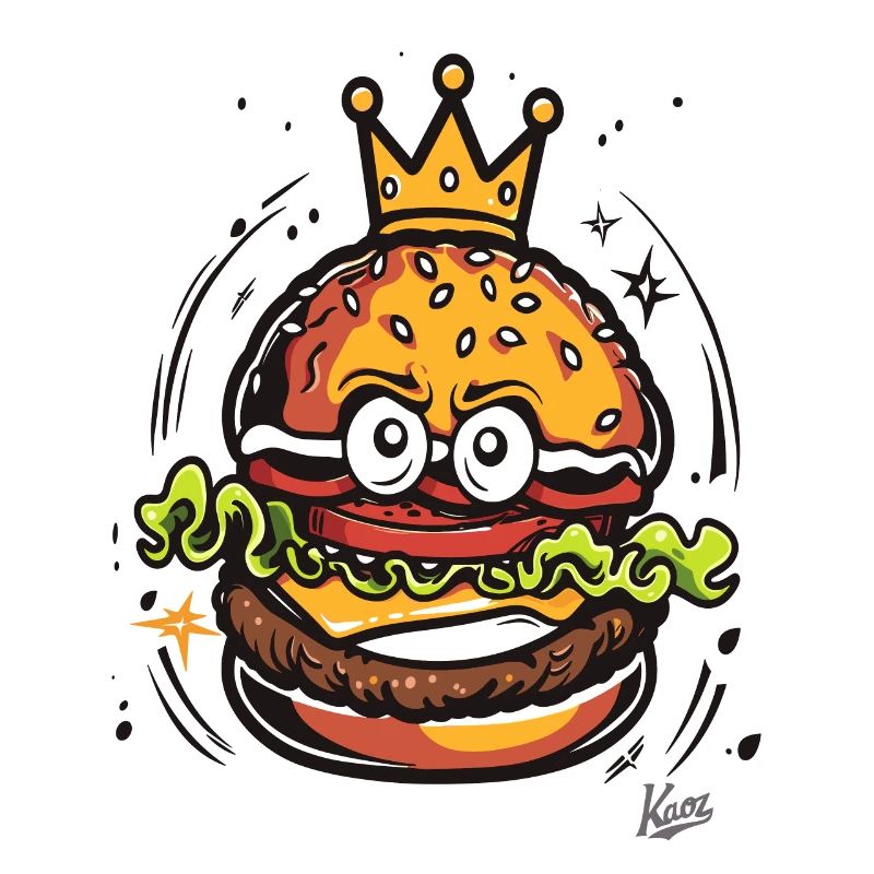 König mit einer Krone Burger