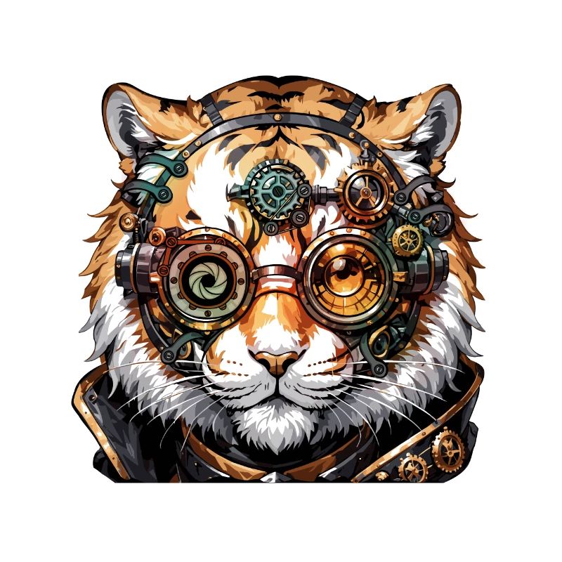 Steampunk Tiger Geschenk Kinder Tiger