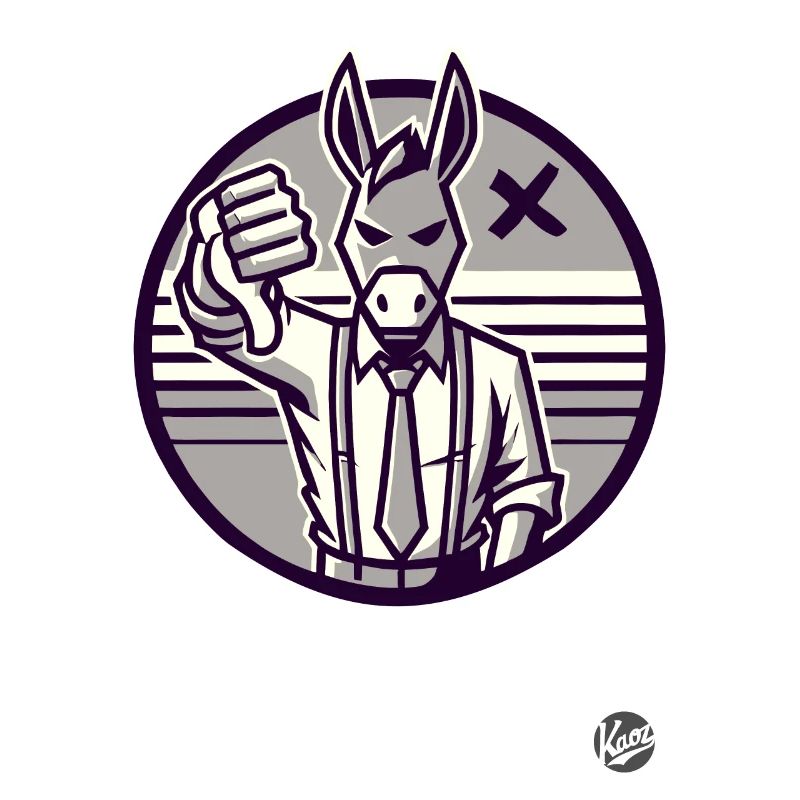 Thumbs down from the refusing donkey