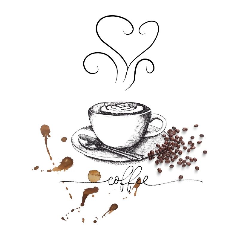 Kaffeetasse und Bohnen Design