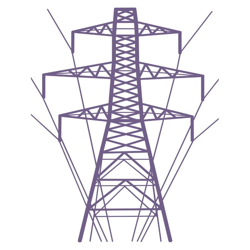 Weiße Strommast-Silhouette