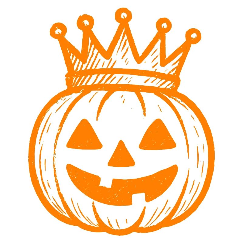 Pumpkin with Crown Halloween Design