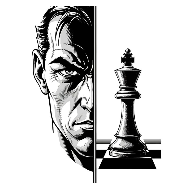 Schwarz-Weiß-Schach-Mastermind-Porträt