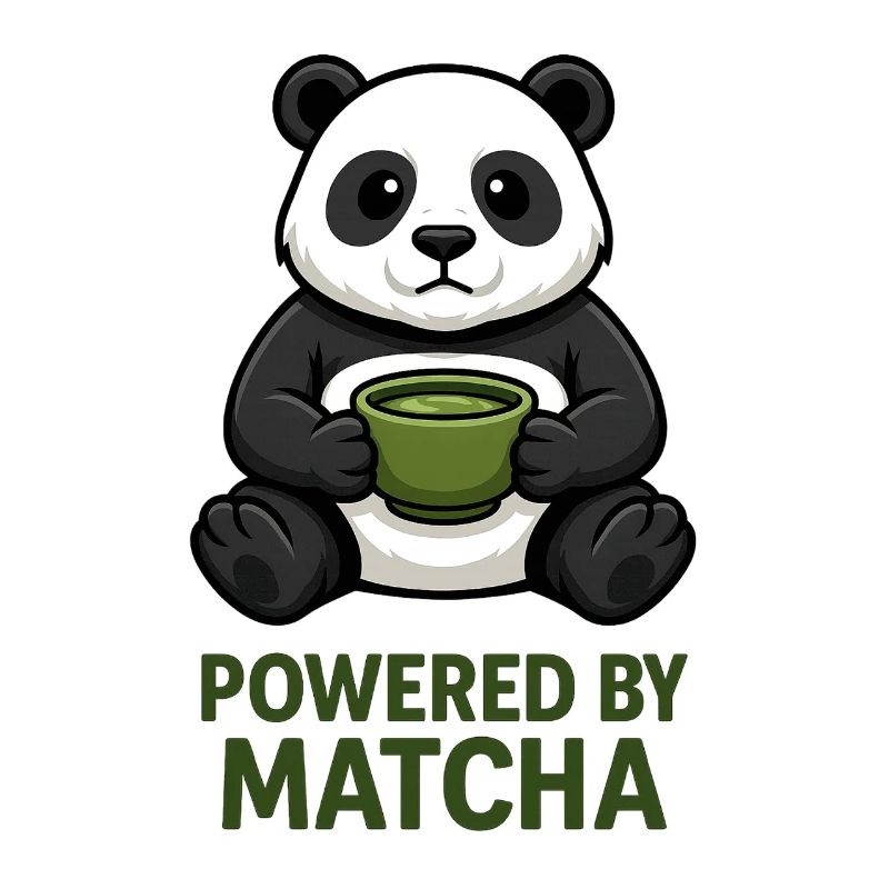 Panda mit Matcha-Becher