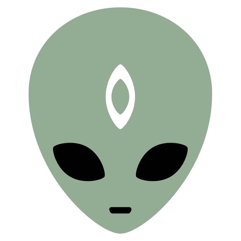 Alien Head Third Eye (drei Farben)