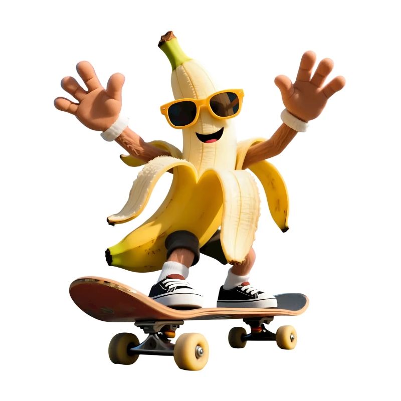Coole Skateboard-Banane