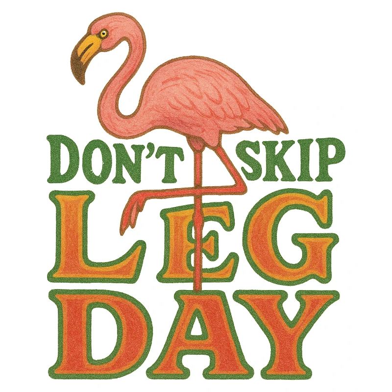 Flamingo Leg Day Retro Tee