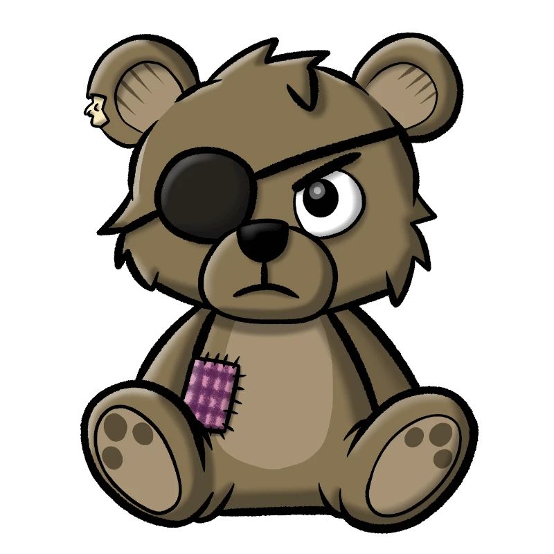 Teddy bear with eye patch