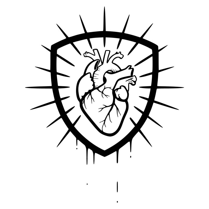 Anatomisches Herz Wappen Kontur