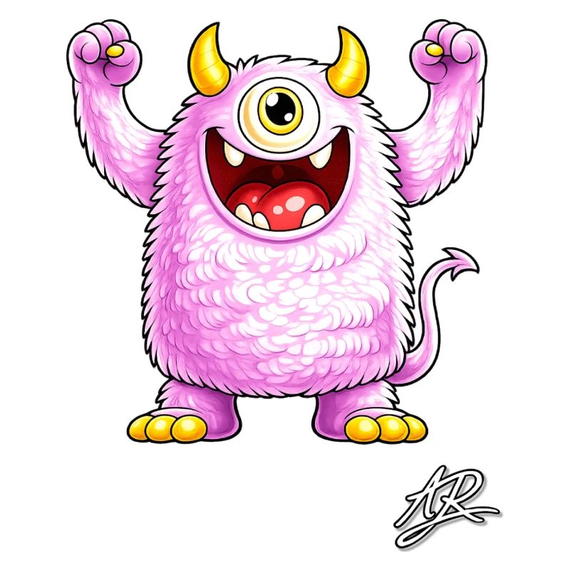 Weiches lila Monster