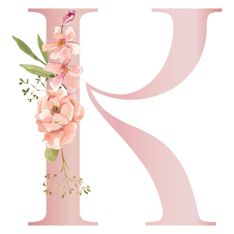 Pastell-R-Blumenmonogramm