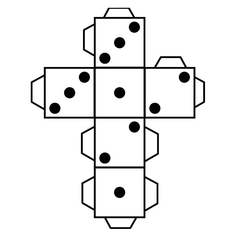 Dice Dice white dots eye fold folding cut