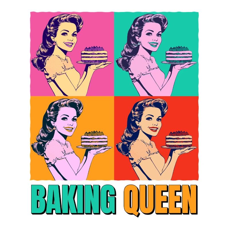 Backen Torte Backkönigin Backfee Bäckerin Pop Art