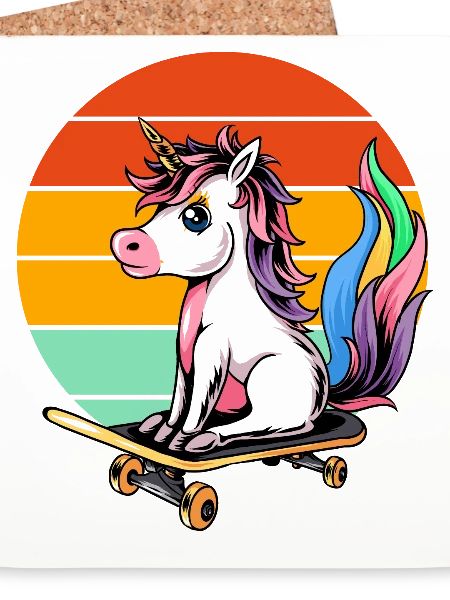 Einhorn Skateboard Retro