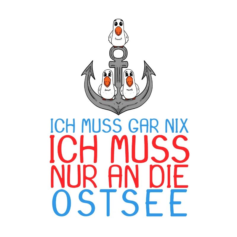 Ostsee Anker Möwe Geschenk