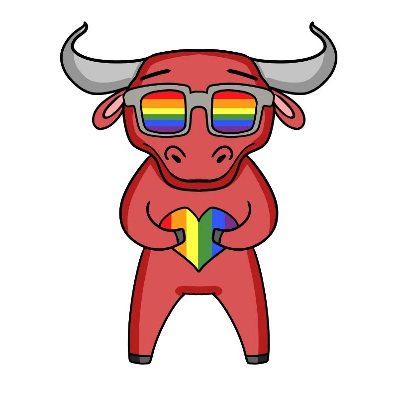 LGBT Tier Stier Regenbogen
