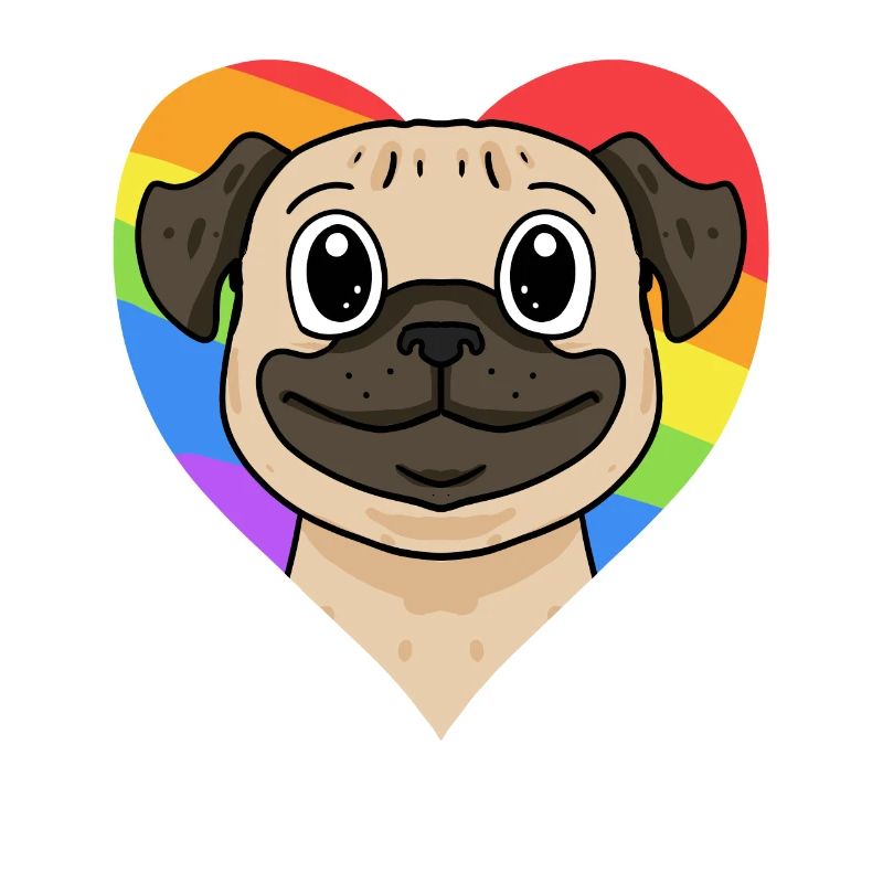 LGBT Hund Mops Regenbogen