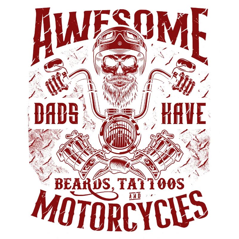 Biker Dads Have Tattoos Beards Ride Motorcycles