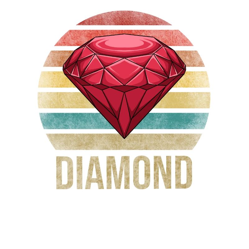 Ruby Gemstone Retro Sunset