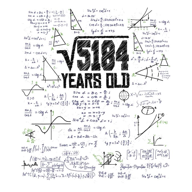 Square Root of 5184 Math Nerd 72nd Birthday