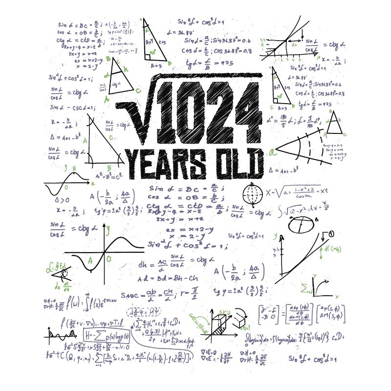 Square Root of 1024 Math Nerd 32nd Birthday