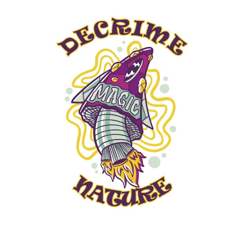 Decrime Nature Coloré Magic Mushroom Rocket