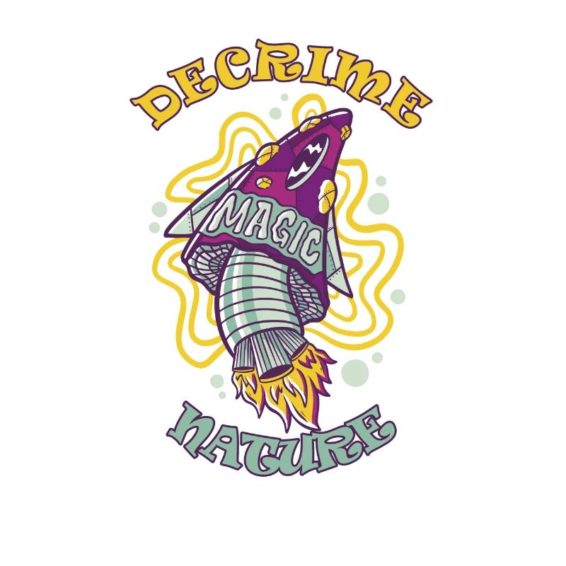 Decrime Nature Coloré Magic Mushroom Rocket