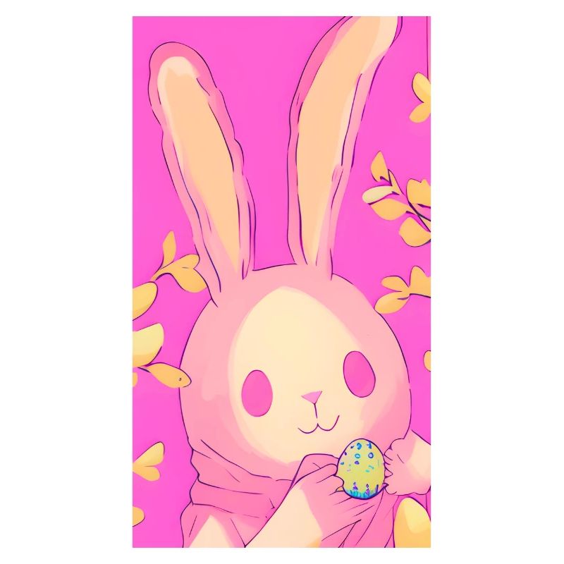 Pastel Easter Bunny Pink Easter Egg