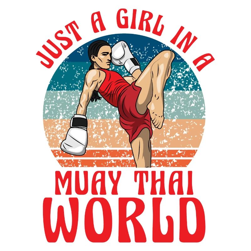 Nur ein Mädchen in einer Muay Thai Welt