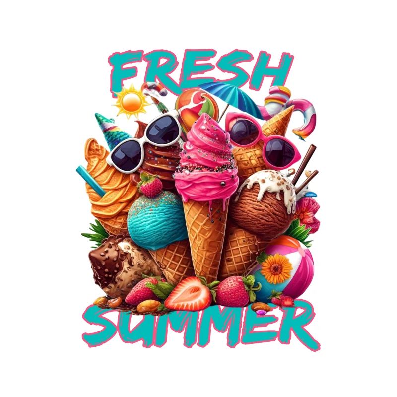 Eis essen im Sommer