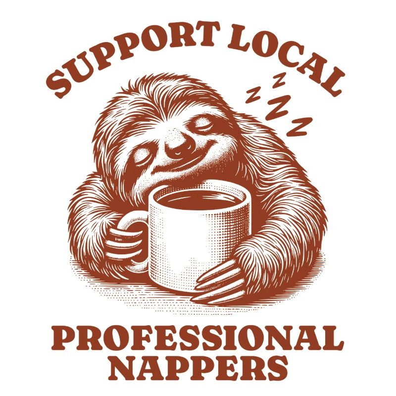 Support Local Professional Nappers Funny Sloth