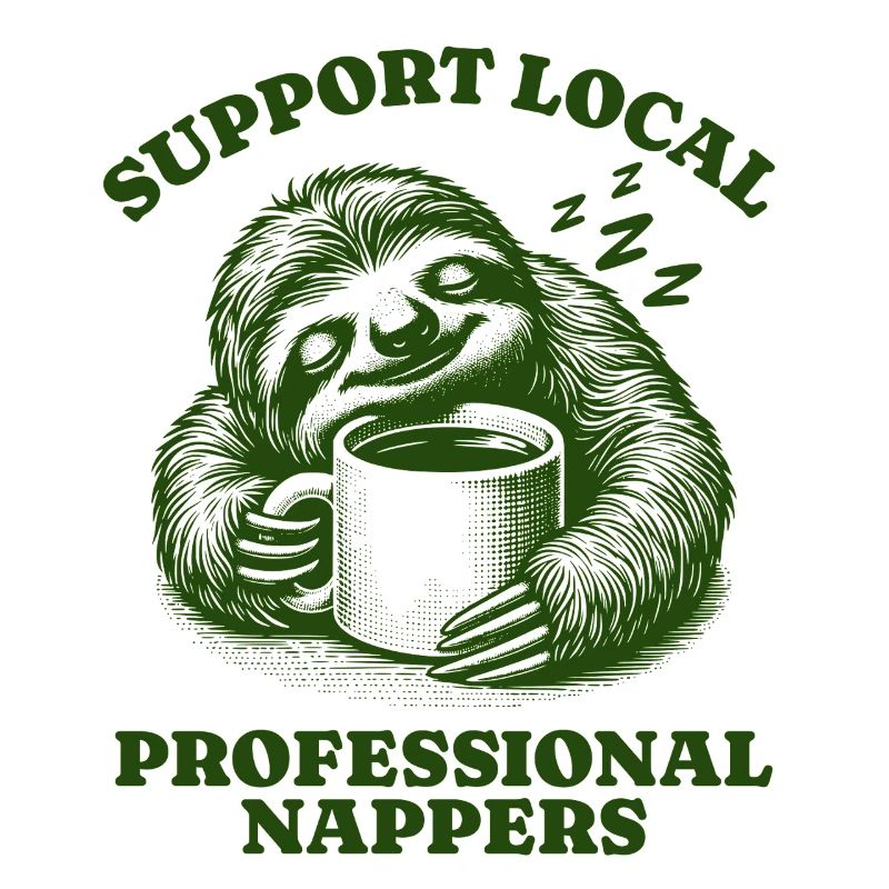 Support Local Professional Nappers Funny Sloth