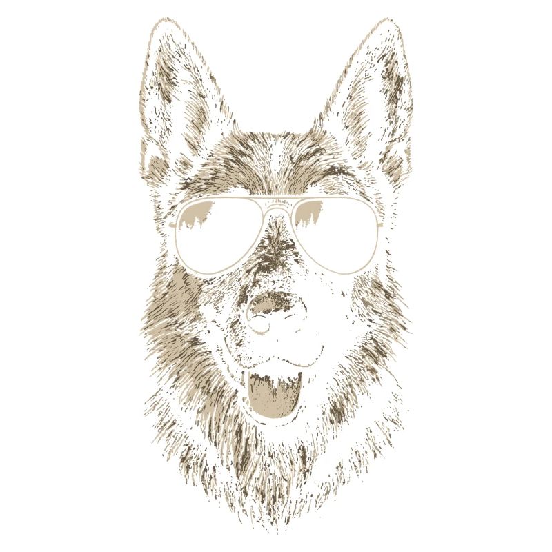 German Shepherd Dog Sunglasses Cool Illustration