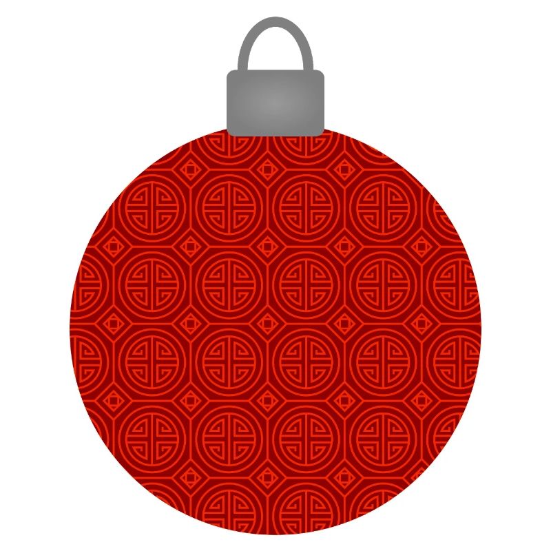 Rotes Rundmuster Weihnachtskugel