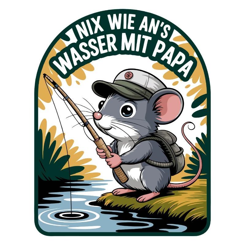 Mouse on the water with dad