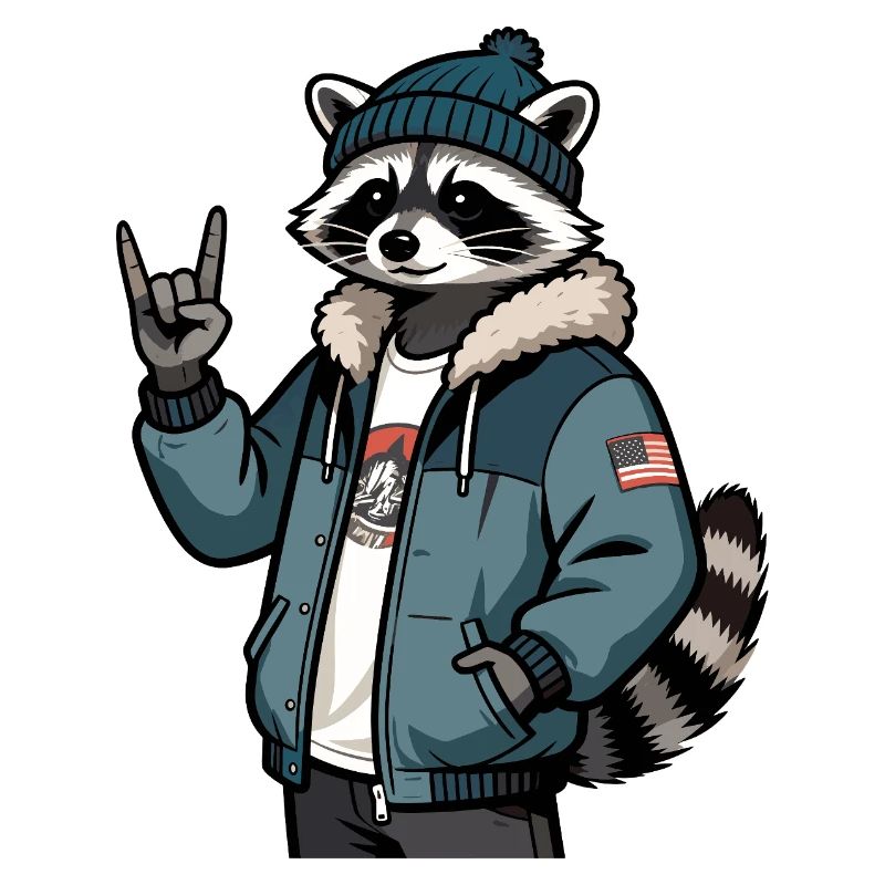 Cooler Waschbär 