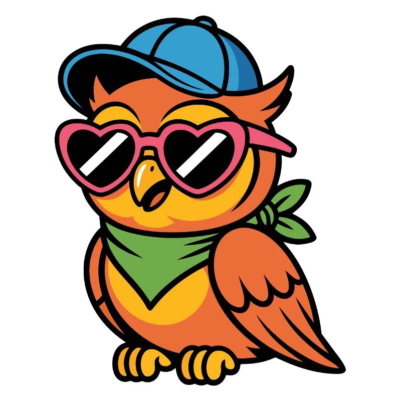 Lustige  Eule mit Sonnenbrille