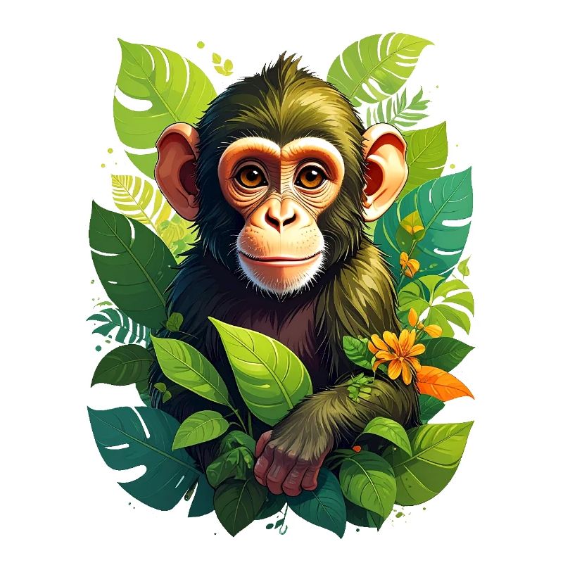 Ein Affe im Dschungel