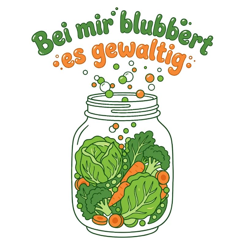Fermentation Vegetable Mason Jar Bubbling