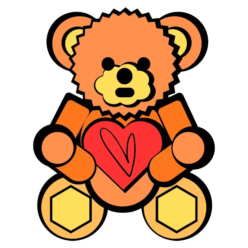 Bär mit Herz Block Art 