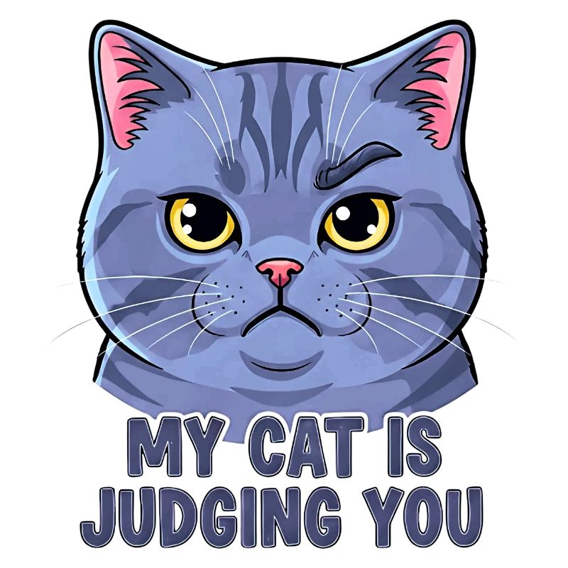 Devise du chat avec un drôle de visage