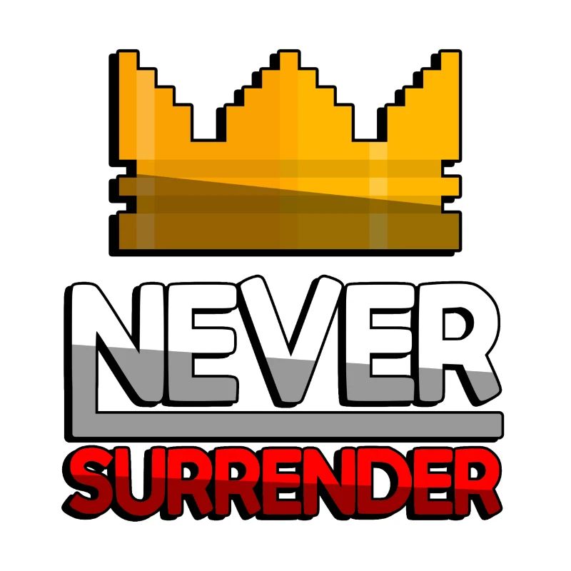 NEVER SURRENDER (Red) + King Crown - Gaming