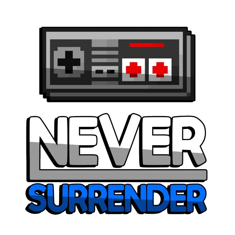 NEVER SURRENDER (Blue) + NES Controller - Gaming